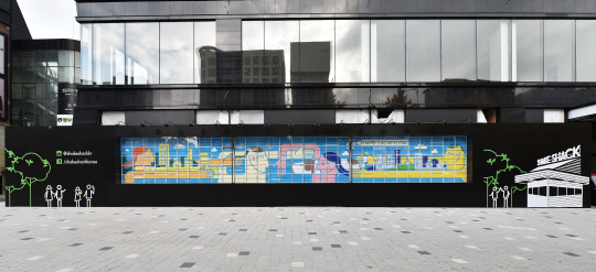 다음 달 서울 청담동 도산대로에 오픈할 예정인 미국 프리미엄 수제버거 브랜드 '쉐이크쉑' 국내 2호점 공사 현장 전경.  SPC그룹 제공